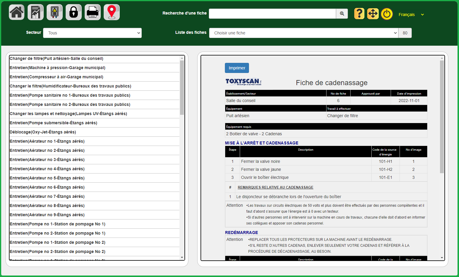 Logiciel TOXY-LOCK Logiciel TOXY-LOCK